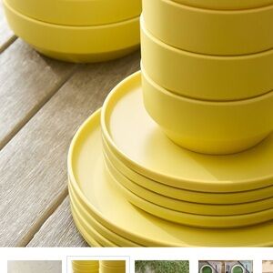 Citrus Yellow Modern Melamine Dinner Plates